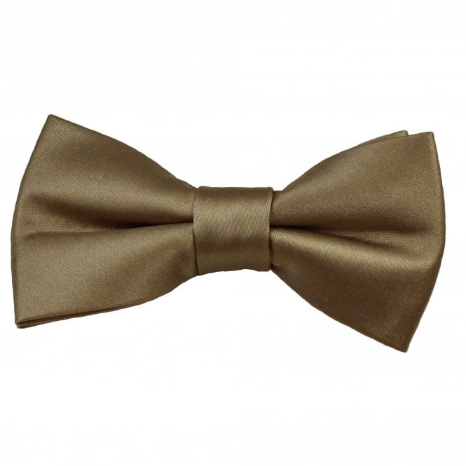 Plain Mocha Brown Boys Bow Tie
