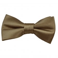 Plain Mocha Brown Boys Bow Tie