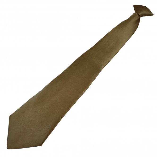 Plain Mocha Brown Clip On Tie