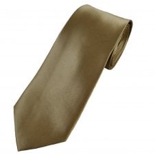 Plain Mocha Brown Men's Satin Tie