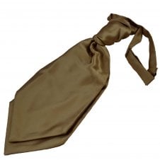 Plain Mocha Brown Men's Scrunchie Wedding Cravat