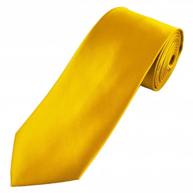 Plain Mustard Gold Men's Extra Long Tie