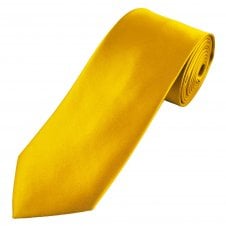 Plain Mustard Gold Men's Extra Long Tie