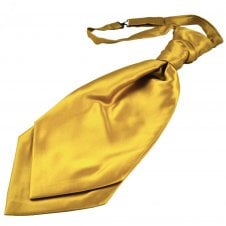 Plain Mustard Gold Men's Scrunchie Wedding Cravat