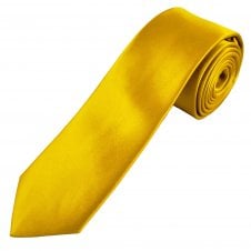 Plain Mustard Gold Men's Skinny Tie