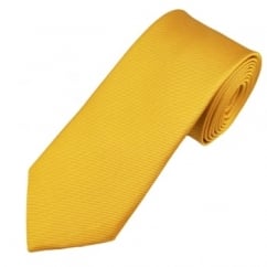Plain Mustard Gold Narrow Silk Tie