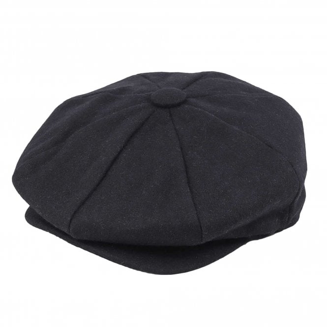 Plain Navy Blue Eight Panel Baker Boy Cap