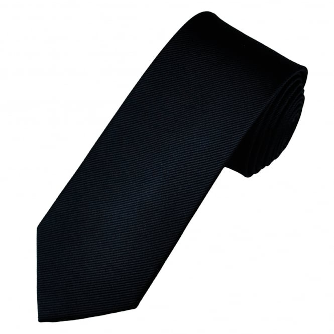 Plain Navy Blue Men's Luxury Silk Tie by Profuomo