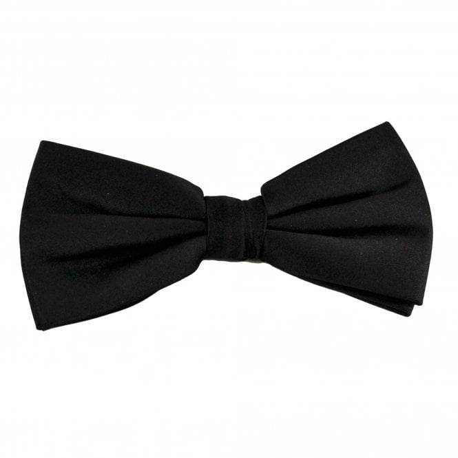 Plain Navy Blue Men's Silk Satin Bow Tie by Lupi Romani