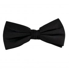 Plain Navy Blue Men's Silk Satin Bow Tie by Lupi Romani