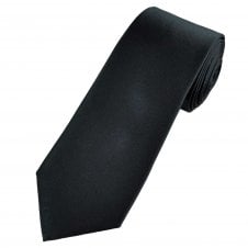 Plain Navy Blue Men's Silk Satin Tie by Lupi Romani