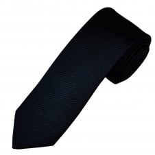 Plain Navy Blue Narrow Men's Silk Tie