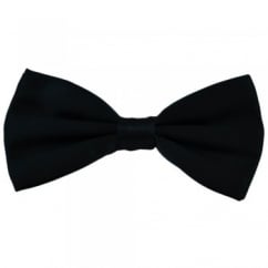 Plain Navy Blue Silk Bow Tie