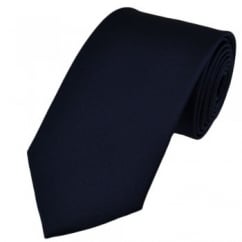 Plain Navy Blue Silk Tie
