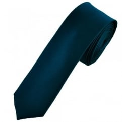 Plain Navy Blue Skinny Tie