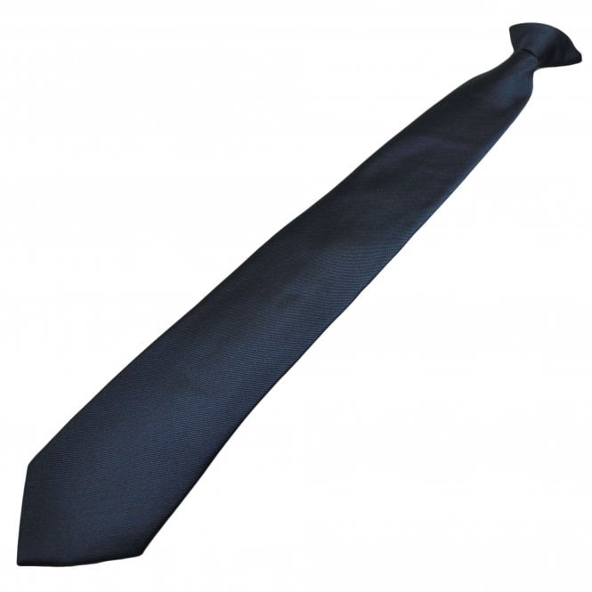 Plain Navy Blue Twill Weave Men's Clip On Tie