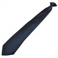 Plain Navy Blue Twill Weave Men's Clip On Tie