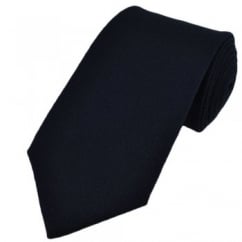Plain Navy Blue Wool Tie