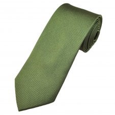 Plain Olive Green Men's Silk Tie