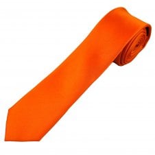 Plain Orange Boys Skinny Tie