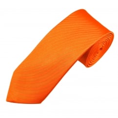 Plain Orange Men's Silk Tie