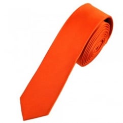 Plain Orange Super Skinny Tie