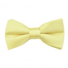 Plain Pale Lemon Yellow Boys Bow Tie