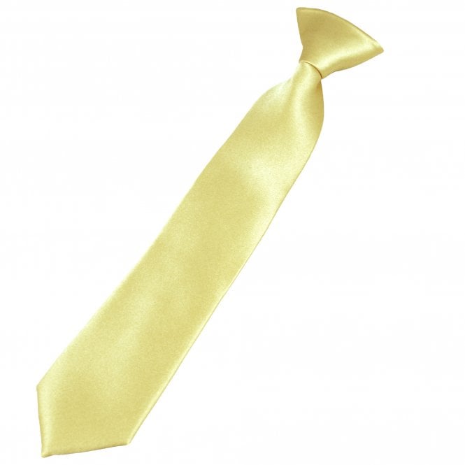 Plain Pale Lemon Yellow Clip-On Tie