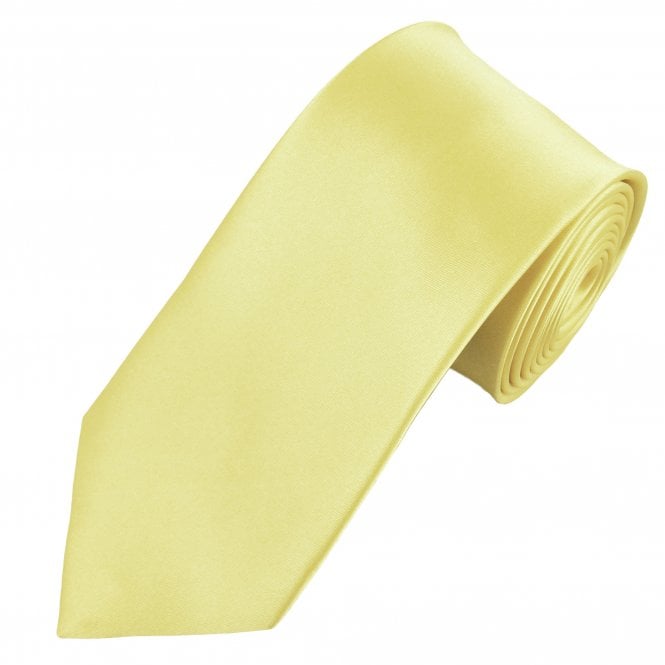Plain Pale Lemon Yellow Extra Long Tie