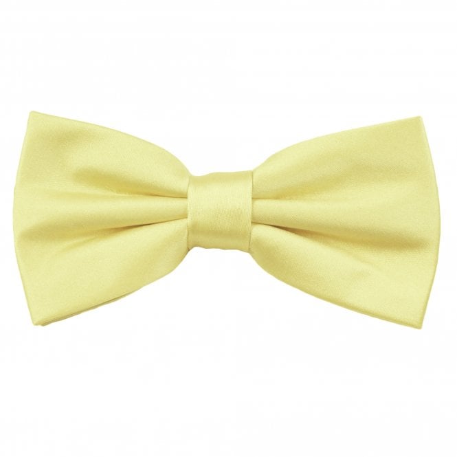 Plain Pale Lemon Yellow Men's Bow Tie