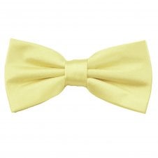 Plain Pale Lemon Yellow Men's Bow Tie