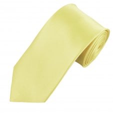 Plain Pale Lemon Yellow Men's Satin Tie