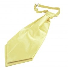 Plain Pale Lemon Yellow Men's Scrunchie Wedding Cravat