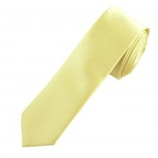 Plain Pale Lemon Yellow Skinny Tie