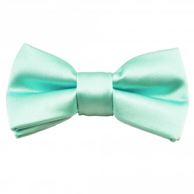 Plain Pastel Spearmint Boys Bow Tie