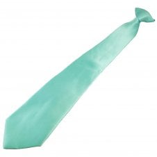Plain Pastel Spearmint Clip On Tie