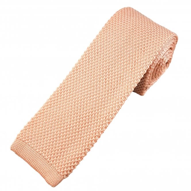 Plain Peach Men's Knitted Tie