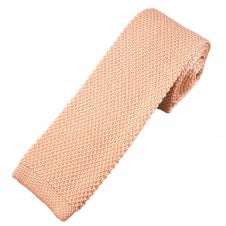 Plain Peach Men's Knitted Tie