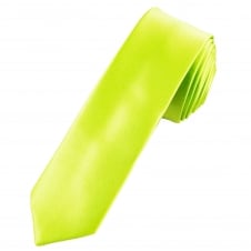Plain Pear Green Skinny Tie
