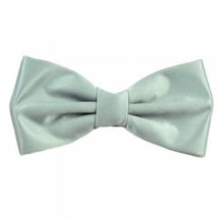Plain Pearl Silver Bow Tie