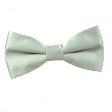 Plain Pearl Silver Boys Bow Tie