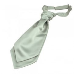 Plain Pearl Silver Boys Scrunchie Wedding Cravat