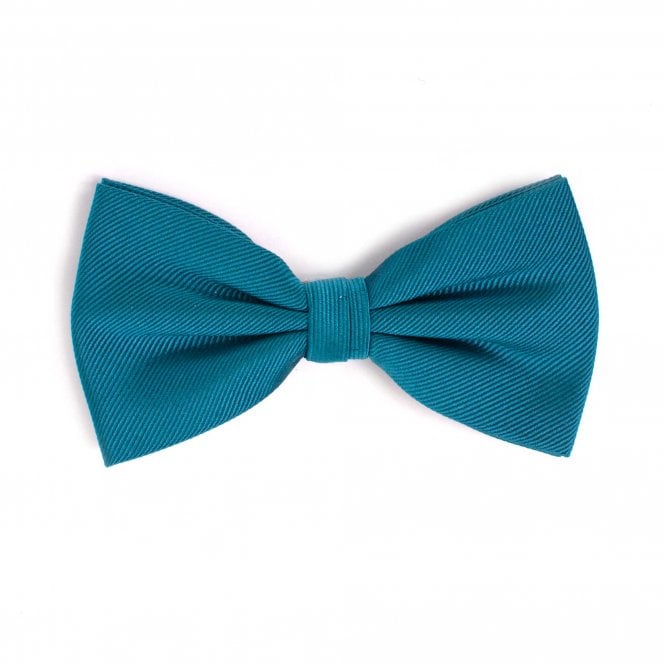 Plain Petrol Blue Men's Silk Bow Tie by Tresanti