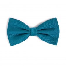 Plain Petrol Blue Men's Silk Bow Tie by Tresanti