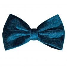 Plain Petrol Blue Men's Velvet Bow Tie
