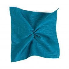 Plain Petrol Blue Silk Pocket Square Handkerchief by Tresanti