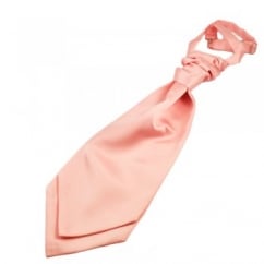 Plain Pink Men's Scrunchie Ruche Wedding Cravat