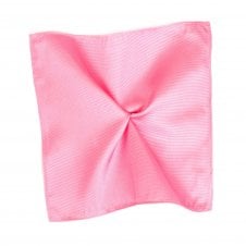Plain Pink Silk Pocket Square Handkerchief by Tresanti