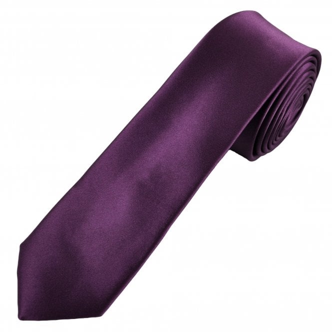 Plain Plum Men's Skinny Tie