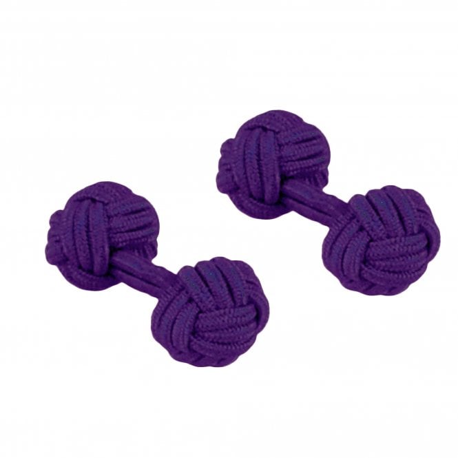 Plain Purple Elastic Knot Cufflinks